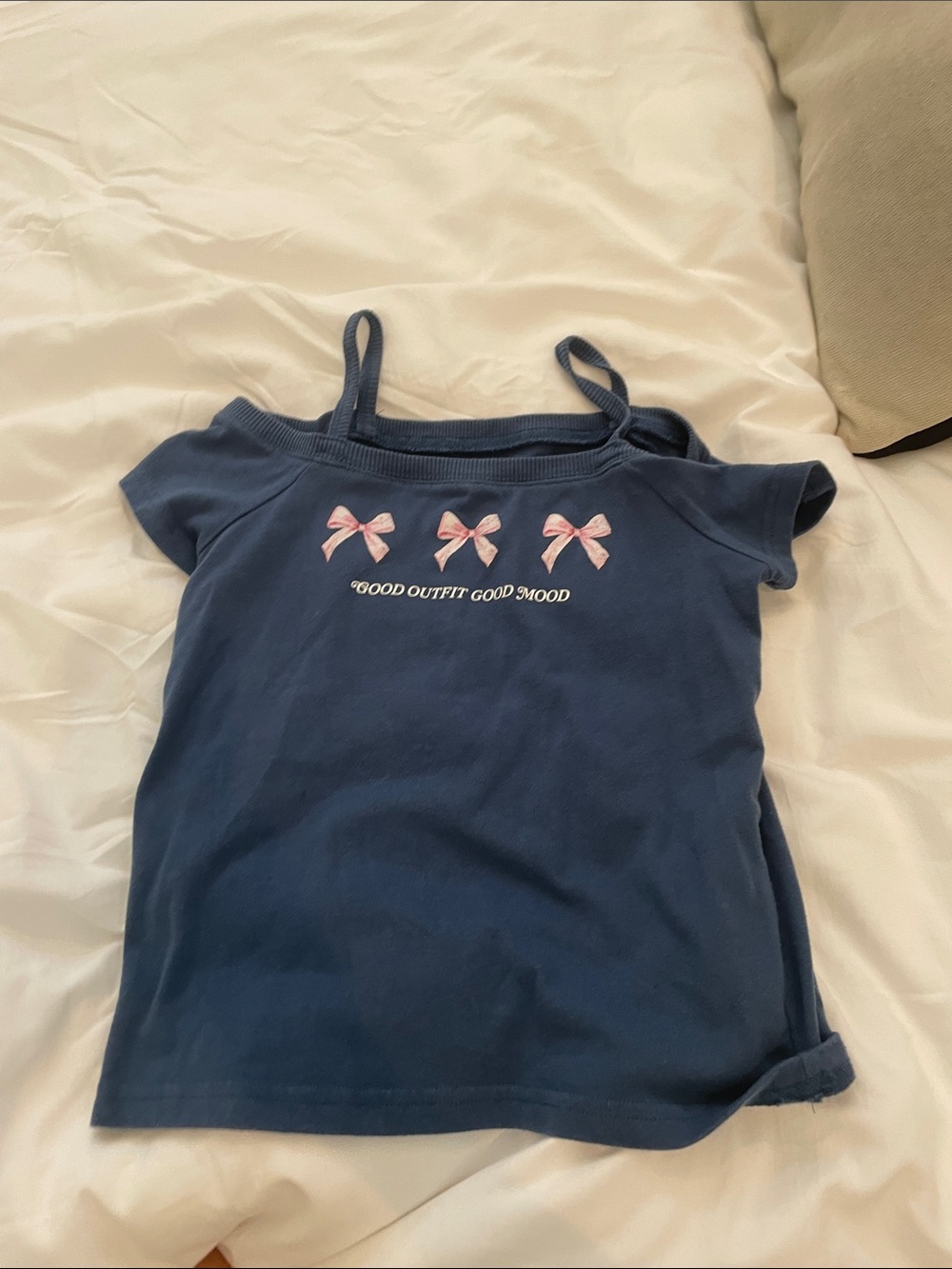 abercrombie kids Navy Blue Tank Top with Pink Bow Accents